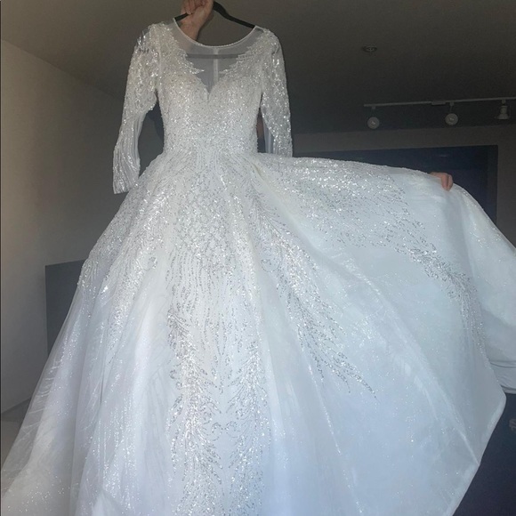 Sequin Maxi Wedding Dress - Picture 1 of 5